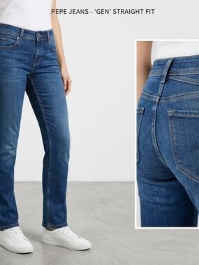Pepe Jeans Women’s Straight Leg Jeans in Blue Denim